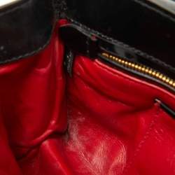 Pre Owned Prada Black Patent Leather Chain Flap Shoulder Bag