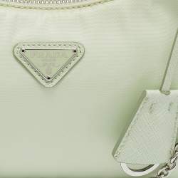 Pre Owned Prada Light Green Nylon Re-Edition 2005 Shoulder Bag