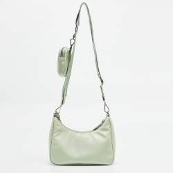 Pre Owned Prada Light Green Nylon Re-Edition 2005 Shoulder Bag