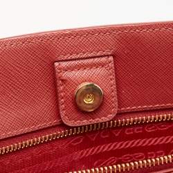 Pre Owned Prada Red Saffiano Lux Leather Large Galleria Open Tote