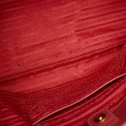 Pre Owned Prada Red Saffiano Lux Leather Large Galleria Open Tote