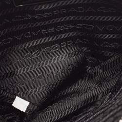 Pre Owned Prada Black Leather Triangle Logo Shoulder Bag