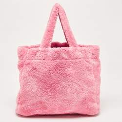 Prada Pink Terry Cloth Logo Tote