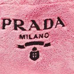 Prada Pink Terry Cloth Logo Tote