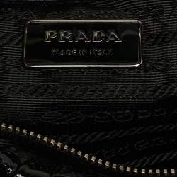 Pre Owned Prada Black Patent Leather Gaufre Tote