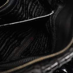 Pre Owned Prada Black Patent Leather Gaufre Tote