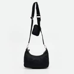 Prada Black Nylon and Leather Re-Edition 2005 Shoulder Bag