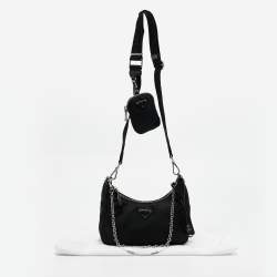 Prada Black Nylon and Leather Re-Edition 2005 Shoulder Bag