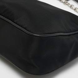 Prada Black Nylon and Leather Re-Edition 2005 Shoulder Bag