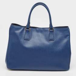 Pre Owned Prada Navy Blue Saffiano Lux Leather Large Gardener's Tote
