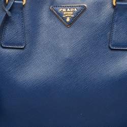Pre Owned Prada Navy Blue Saffiano Lux Leather Large Gardener's Tote