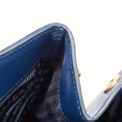 Pre Owned Prada Navy Blue Saffiano Lux Leather Large Gardener's Tote