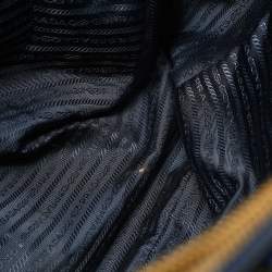 Pre Owned Prada Navy Blue Saffiano Lux Leather Executive Galleria Double Zip Tote