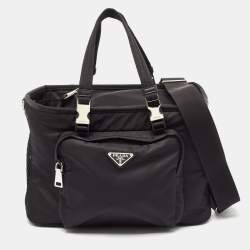 Pre Owned Prada Black Re-Nylon Pet Bag