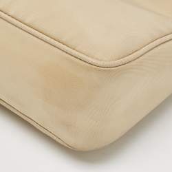 Prada Cream Nylon and Leather Re-Edition 2005 Bag