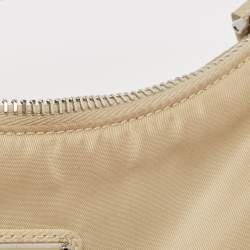 Prada Cream Nylon and Leather Re-Edition 2005 Bag