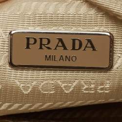 Prada Cream Nylon and Leather Re-Edition 2005 Bag