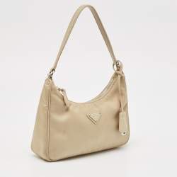 Prada Cream Nylon and Leather Re-Edition 2005 Bag