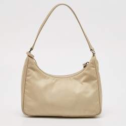 Prada Cream Nylon and Leather Re-Edition 2005 Bag