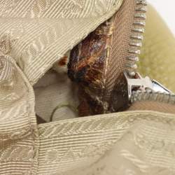 Prada Green Vitello Danio Leather Boston Bag