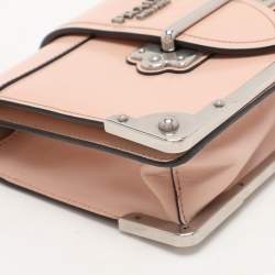 Pre Owned Prada Nude Pink Patent Leather Cahier Shoulder Bag