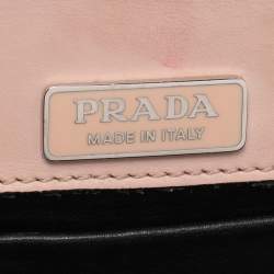 Pre Owned Prada Nude Pink Patent Leather Cahier Shoulder Bag