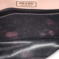 Pre Owned Prada Nude Pink Patent Leather Cahier Shoulder Bag