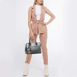 Pre Owned Prada Black Saffiano Lux and City Leather Esplanade Tote