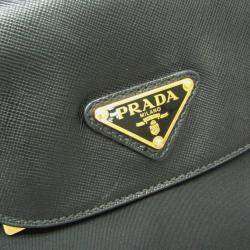Pre Owned Prada Black Leather, Nylon Shoulder Bag