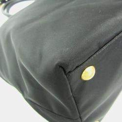 Pre Owned Prada Black Leather, Nylon Shoulder Bag