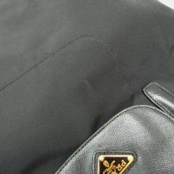 Pre Owned Prada Black Leather, Nylon Shoulder Bag