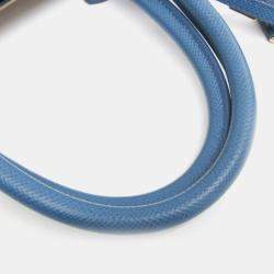 Pre Owned Prada Beige/Blue Saffiano Canvas Shoulder Bag