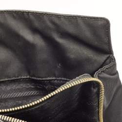 Prada Black Nylon Logo Chain Tote