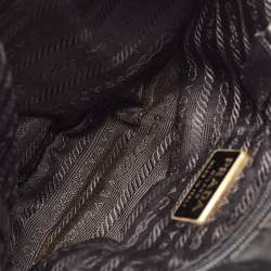 Prada Black Nylon Logo Chain Tote