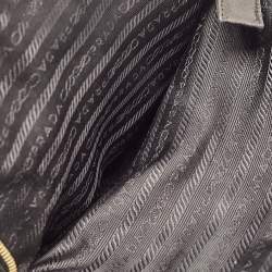 Prada Black Nylon Logo Chain Tote