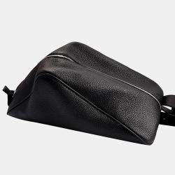 Prada Black Leather Triangle Backpack