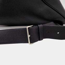 Prada Black Leather Triangle Backpack