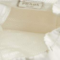 Prada White Nylon Logo Mini Vela Drawstring Convertible Backpack