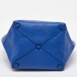 Pre Owned Prada Royal Blue Vitello Diano Leather Shopper Tote