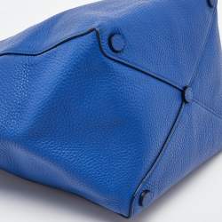 Pre Owned Prada Royal Blue Vitello Diano Leather Shopper Tote