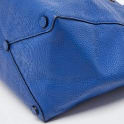 Pre Owned Prada Royal Blue Vitello Diano Leather Shopper Tote