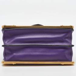 Prada Purple/Black Leather Cahier Flap Shoulder Bag