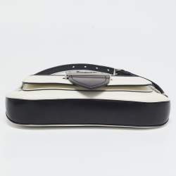 Prada Black/White City Calf Leather Sidonie Shoulder Bag