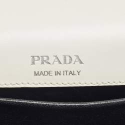 Prada Black/White City Calf Leather Sidonie Shoulder Bag