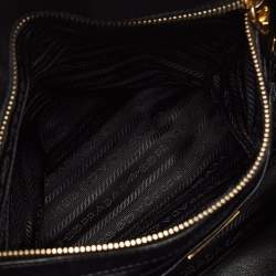 Pre Owned Prada Black Nylon and Leather Gaufre Tote