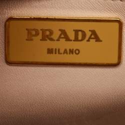 Pre Owned Prada Yellow Saffiano Lux Leather Pyramid Frame Satchel