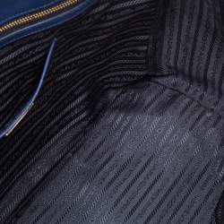 Pre Owned Prada Blue Saffiano Lux Leather Large Gardener's Tote