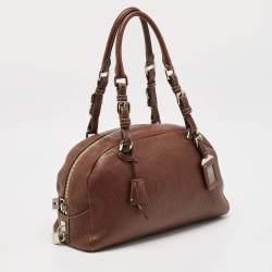 Prada Dark Brown Leather Bauletto Bag