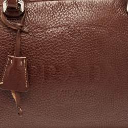 Prada Dark Brown Leather Bauletto Bag