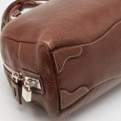 Prada Dark Brown Leather Bauletto Bag